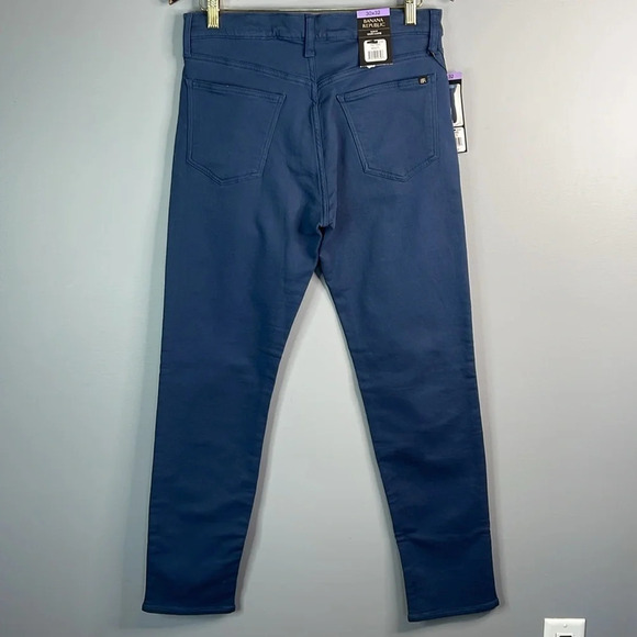 BANANA REPUBLIC NWT Blue Slim Fit Brushed Cotton Stretch Chinos Preppy 30x32 - Picture 7 of 13